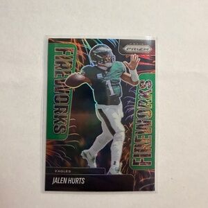 🏧Jalen Hurts 'Fireworks' Prizm Football Card - Green